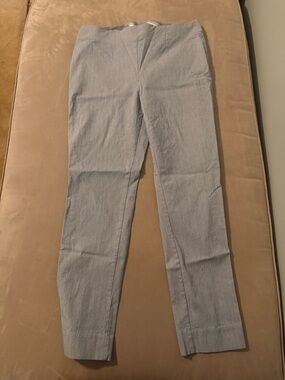 Women’s Light Blue Skinny Seersucker Pants